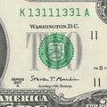 Binary Two Dollar Bill Fancy Serial Number 2017A $2 Dallas Binary 3s 1s