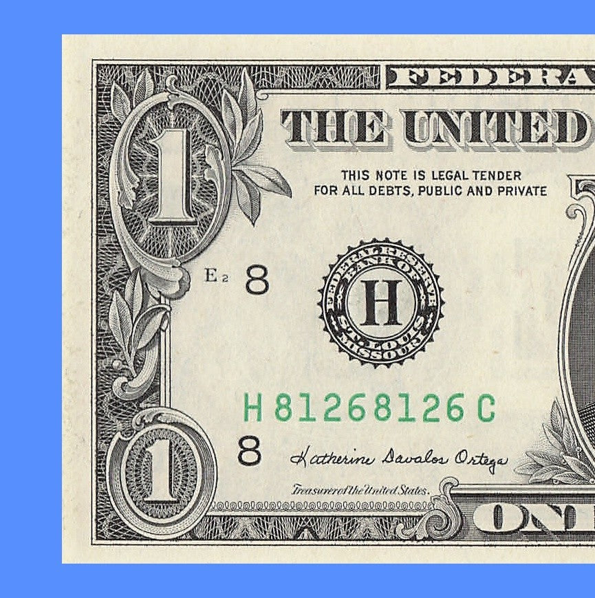 Repeater Fancy Serial Number One Dollar Bill 1985 1s 2s 6s 8s HC Block