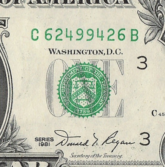 Radar Fancy Serial Number One Dollar Bill 1981 2s 4s 6s 9s CB