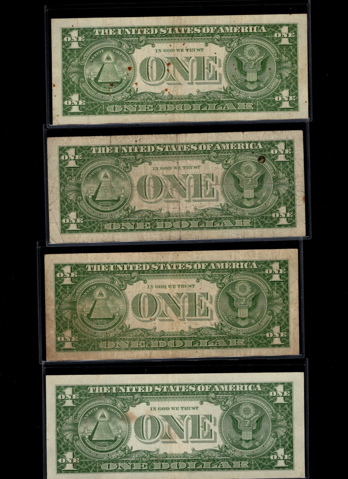 1957 $1 Silver Certificate Star Note Block Set Circulated Condition D Block to A
