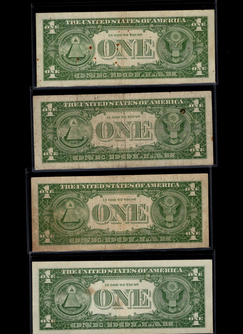 1957 $1 Silver Certificate Star Note Block Set Circulated Condition D Block to A