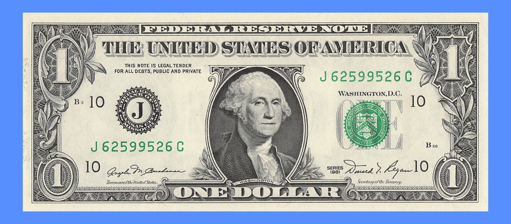 Radar Fancy Serial Number One Dollar Bill 1981 2s 5s 6s 9s JL