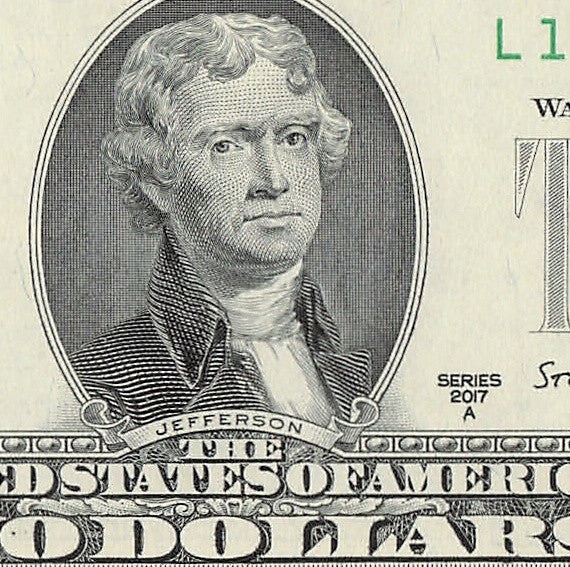 Radar Two Dollar Bill Fancy Serial Number 2017A $2 Palindrome 1s 7s 2s 5s