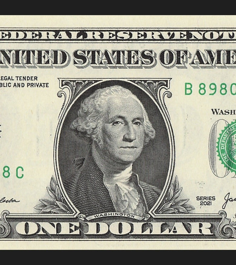 Radar Fancy Serial Number One Dollar Bill 2021 $1 BC Palindrome 0s 8s 9s Flipper