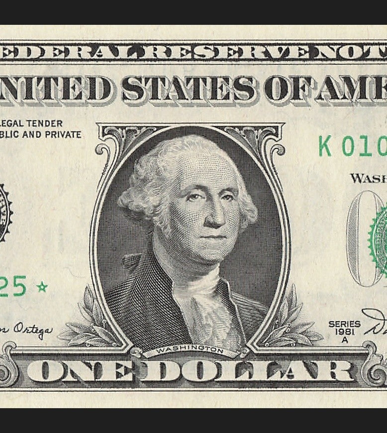 Star Note One Dollar Bill 1981A $1 K* Block Dallas Run 1 640K Productions UNC
