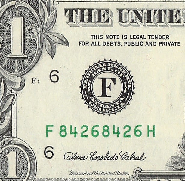 Repeater Fancy Serial Number One Dollar Bill 2s 4s 6s 8s 2003A FH Block