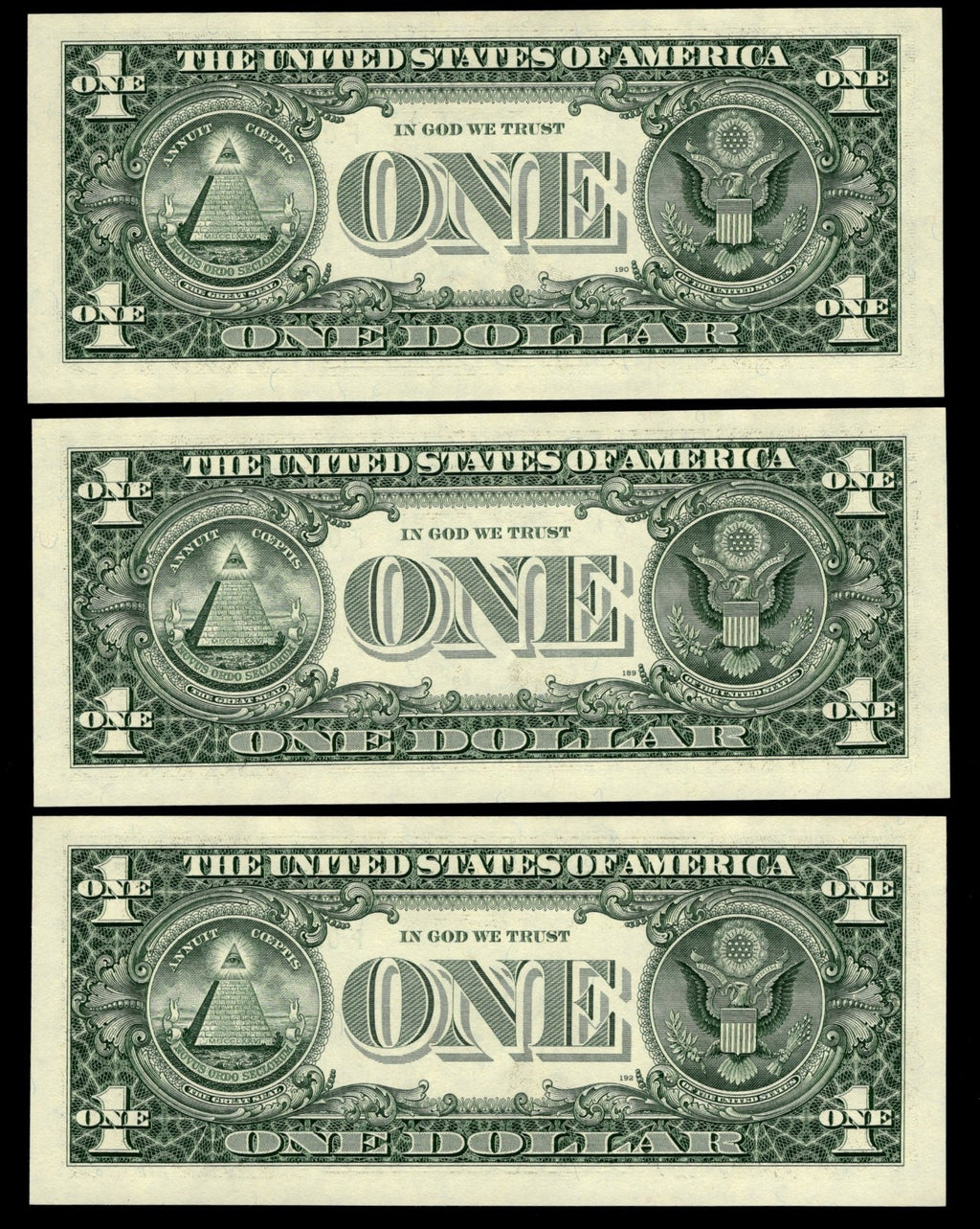 Star Note LOT One Dollar Bills 2001 F* Block Atlanta $1 Run 1 SEQ RUN of 3