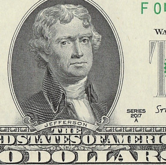 Radar Two Dollar Bill Fancy Serial Number 2017A $2 Palindrome Trinary 0s 1s 4s