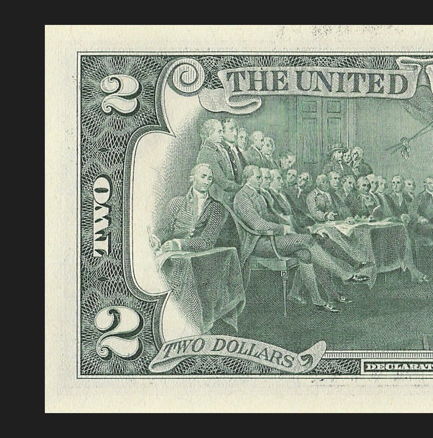 Binary Two Dollar Bill Fancy Serial Number 2017A $2 Binary 3s 5s