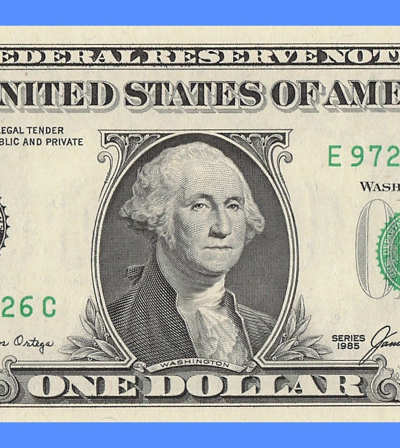 Repeater Fancy Serial Number One Dollar Bill 1985 2s 6s 7s 9s EC Block