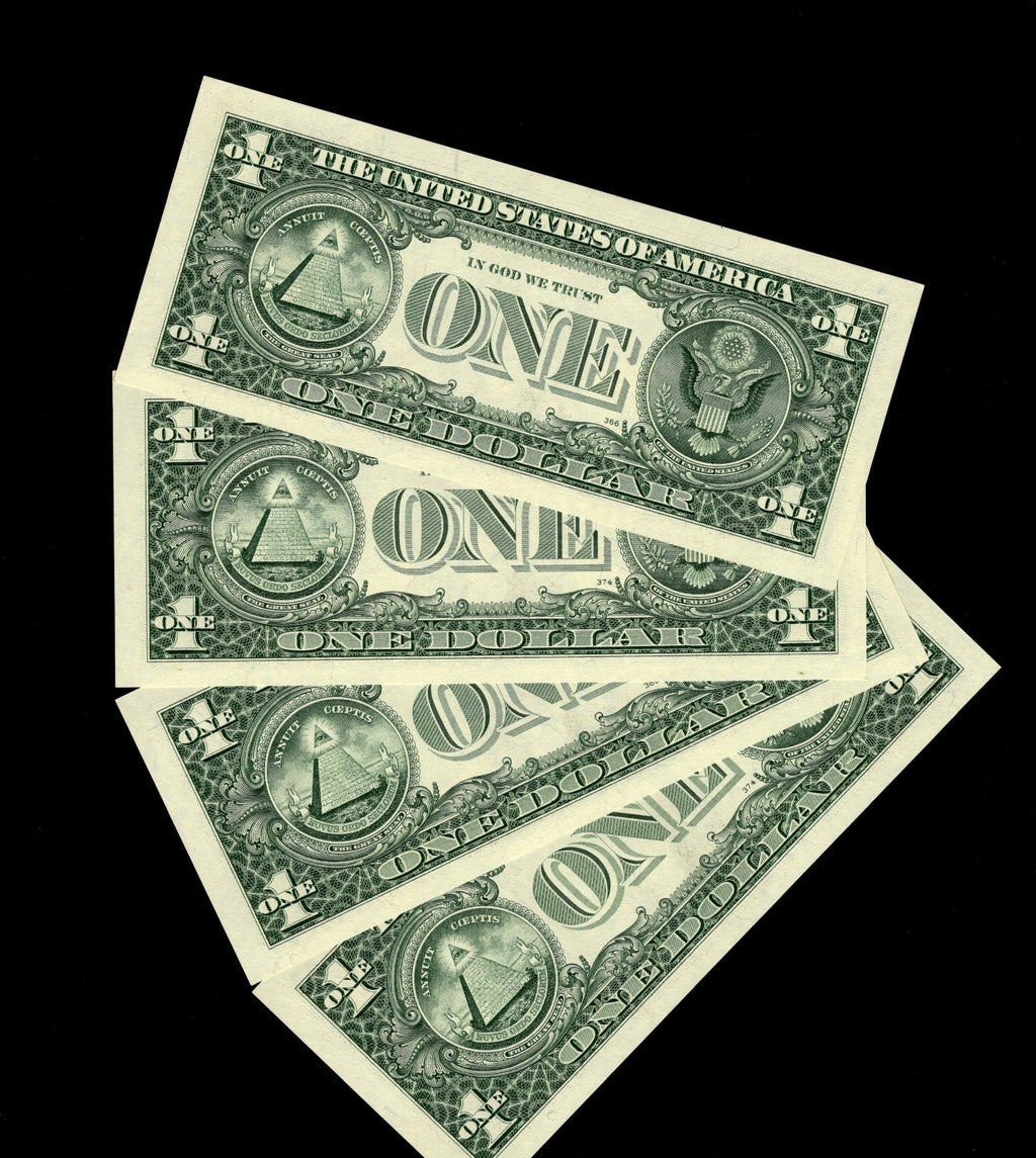 Star Note LOT One Dollar Bills 1995 I* Block Minneapolis $1 Run 6 SEQ RUN of 4