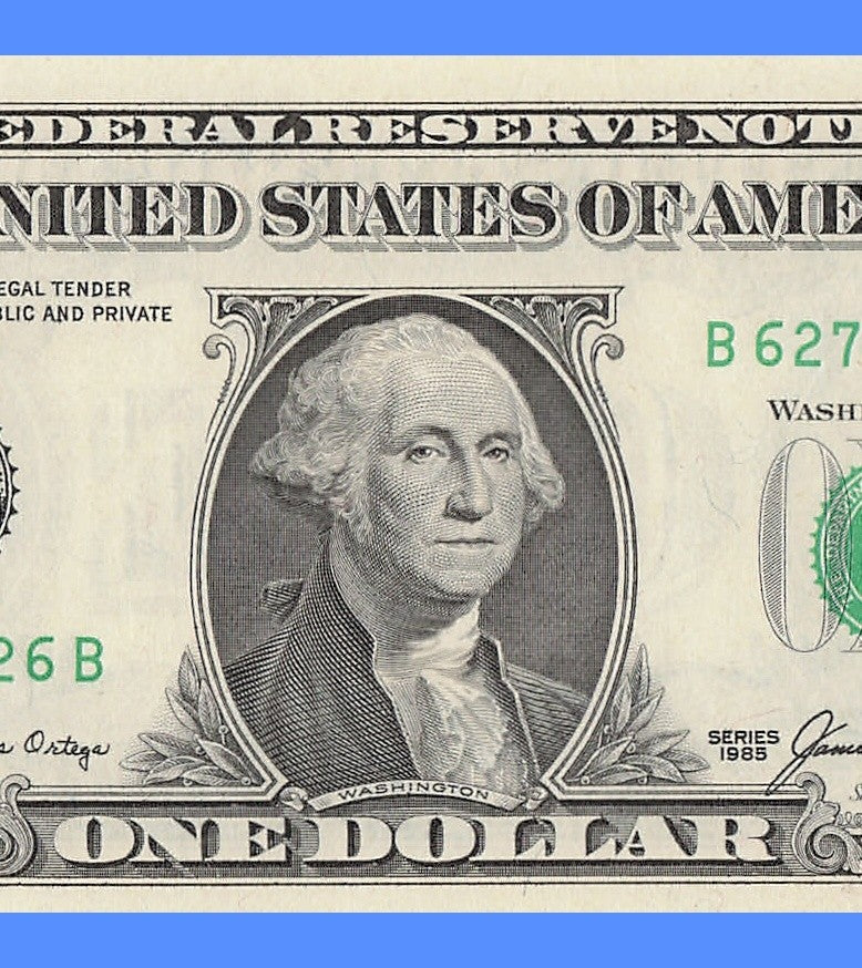 Radar Fancy Serial Number One Dollar Bill 1985 2s 6s 7s 8s BB Block Palindrome