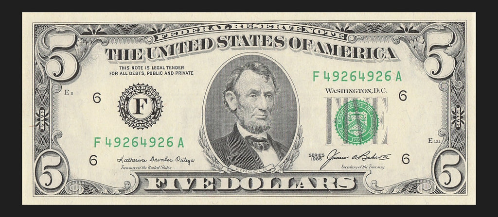 Repeater Fancy Serial Number Five Dollar Bill $5 1985 FA Block 4s 9s 2s 6s