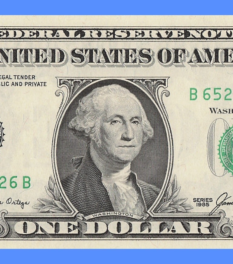 Repeater Fancy Serial Number One Dollar Bill 1985 2s 5s 6s BB Block