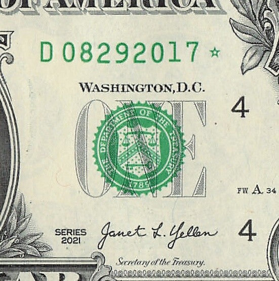 AUG 29 2017 Birthday Note Serial Number Star Note 08 29 2017 August