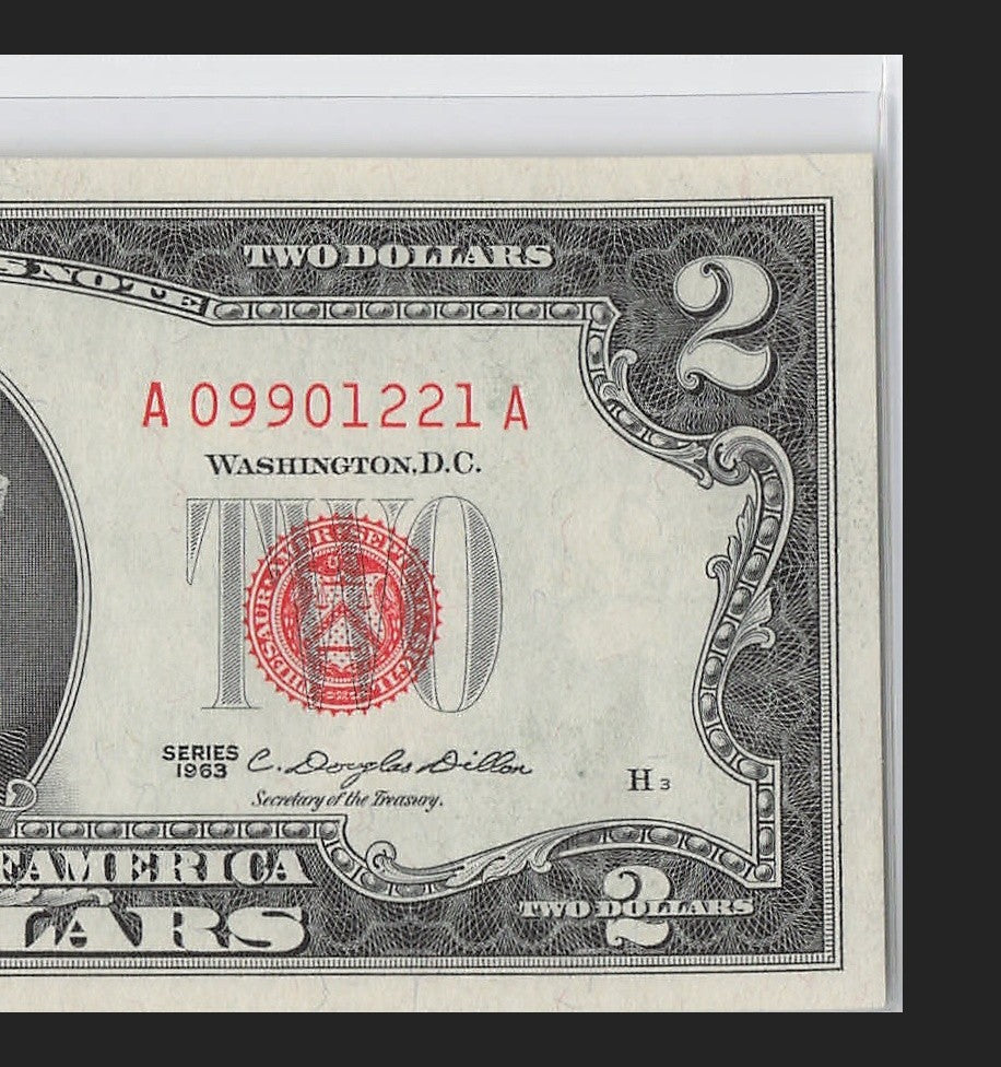 Double Radar Fancy Serial Number Two Dollar Red Seal 1963 0s 1s 2s 9s