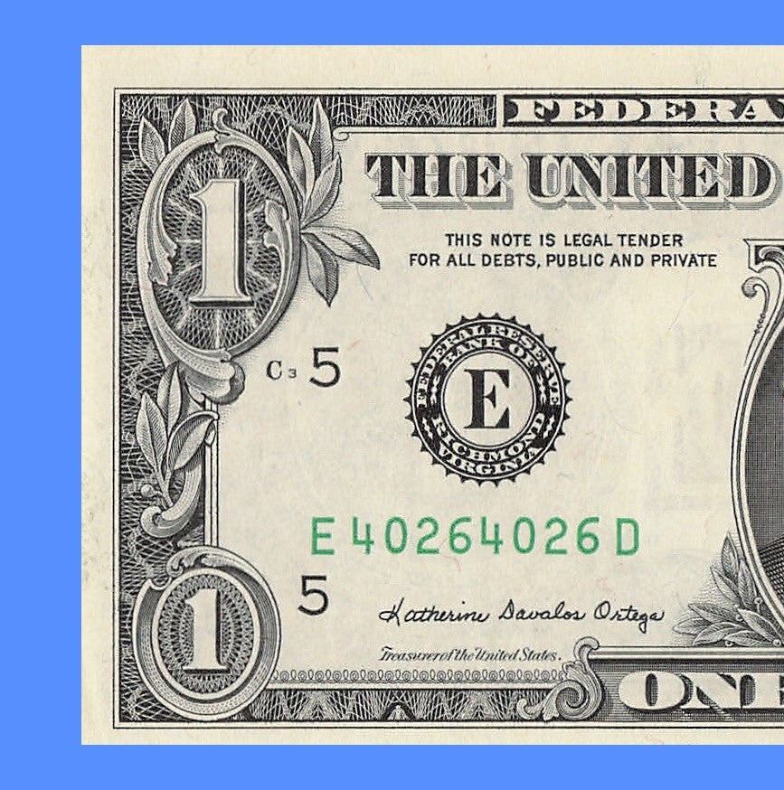 Repeater Fancy Serial Number One Dollar Bill 1981A 0s 2s 4s 6s ED Block