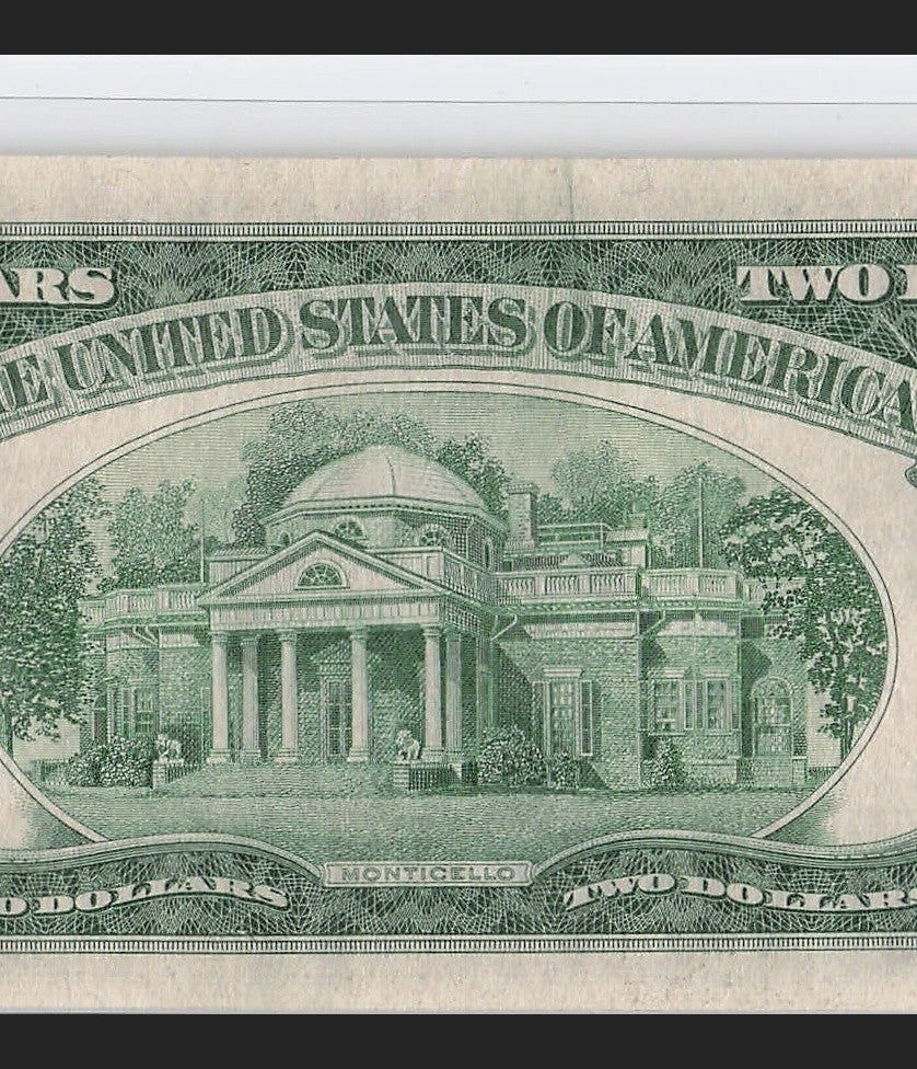 Five of a Kind 4s Fancy Serial Number Two Dollar Red Seal $2 1953A
