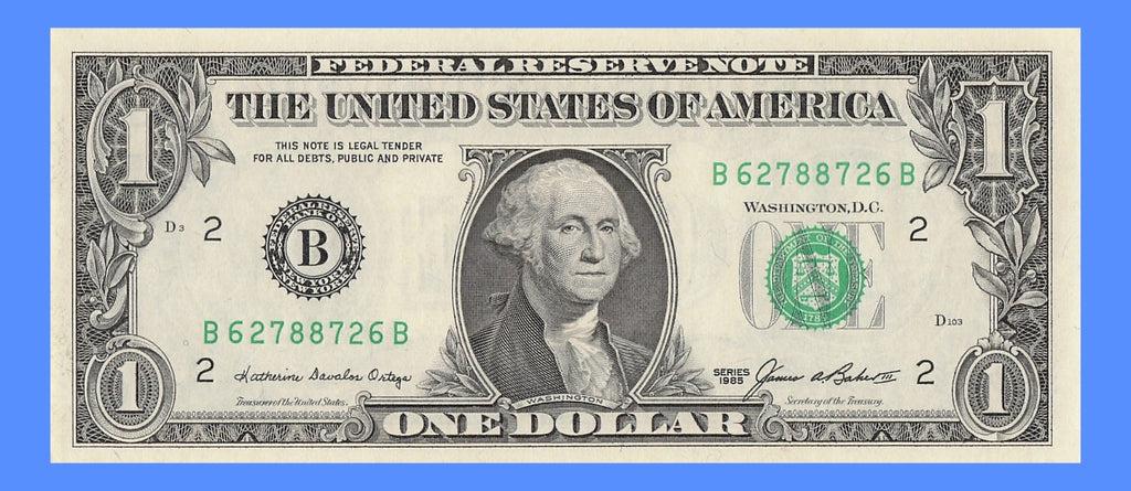 Radar Fancy Serial Number One Dollar Bill 1985 2s 6s 7s 8s BB Block Palindrome
