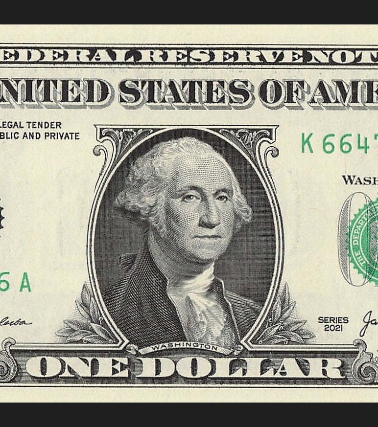 Radar Fancy Serial Number One Dollar Bill 2021 $1 KA Palindrome 4s 6s 7s