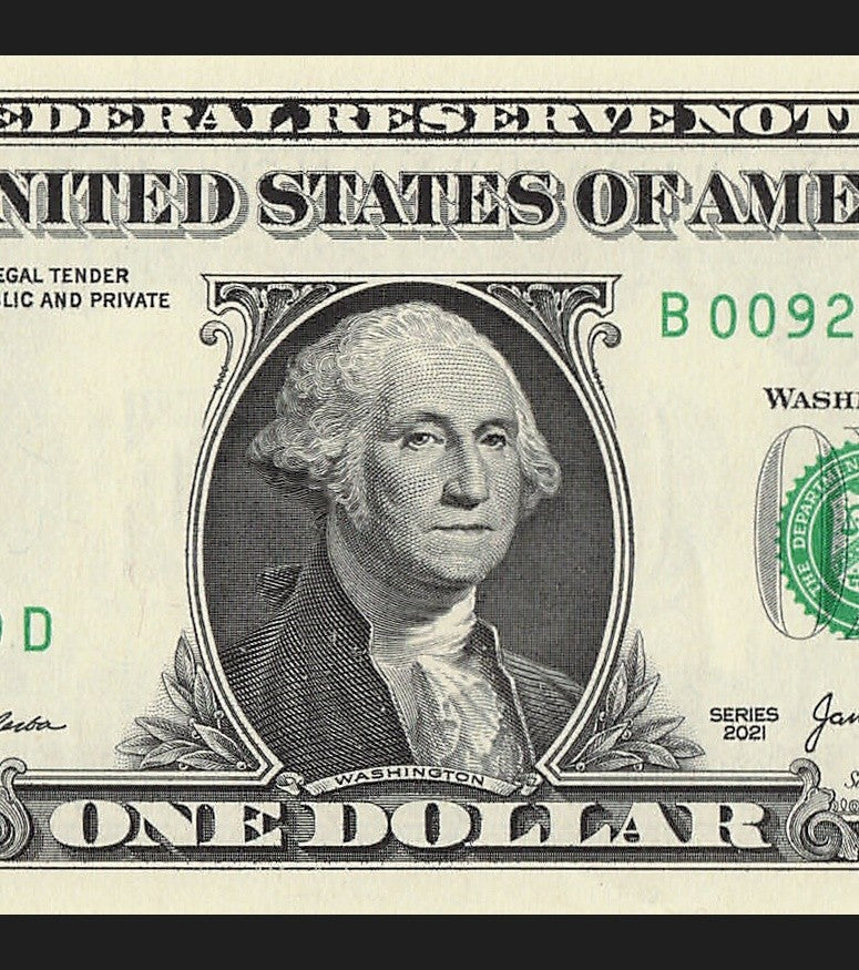 Radar Fancy Serial Number One Dollar Bill 2021 $1 BD Palindrome 0s 2s 9s Bookend