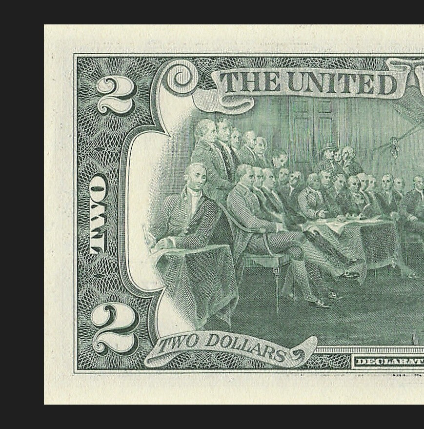 Binary Two Dollar Bill Fancy Serial Number 2017A $2 Binary 3s 5s