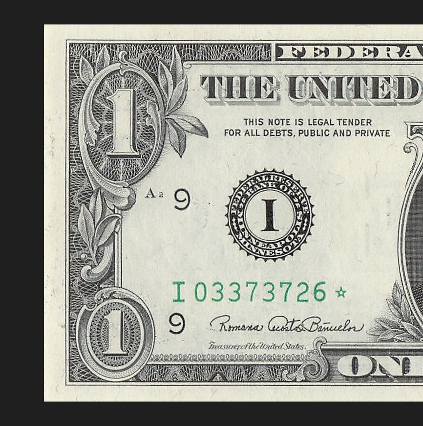 Star Note One Dollar Bill 1969C $1 I* Block Minneapolis Run 1 640K Run UNC