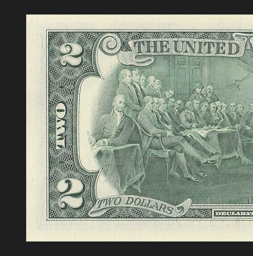 Radar Two Dollar Bill Fancy Serial Number 2017A $2 Palindrome Trinary 0s 1s 4s
