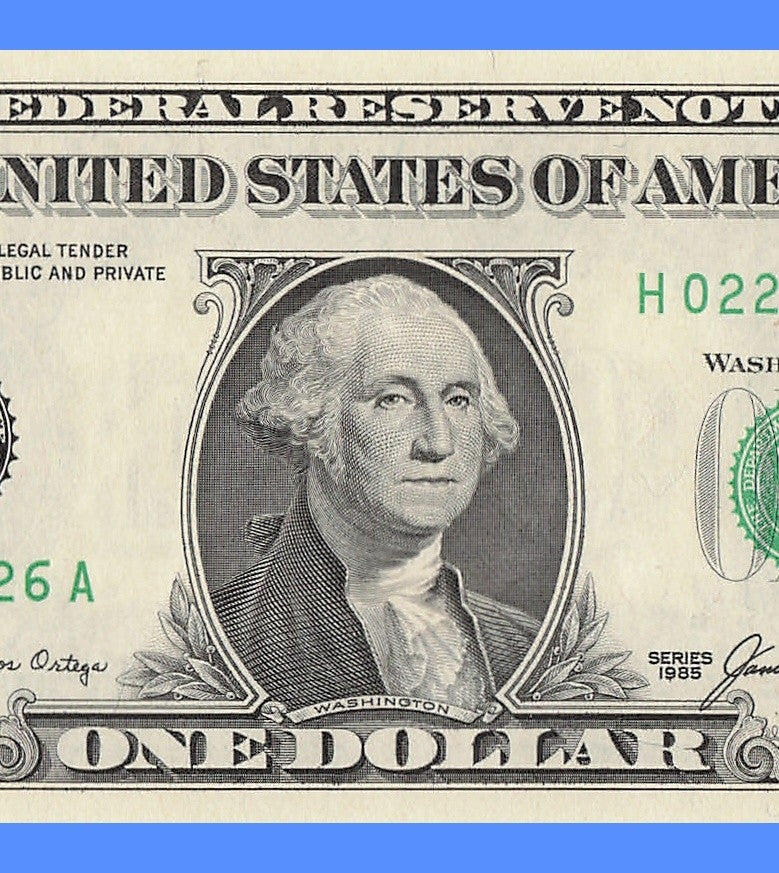 Repeater Fancy Serial Number One Dollar Bill 1985 0s 2s 6s HA Block