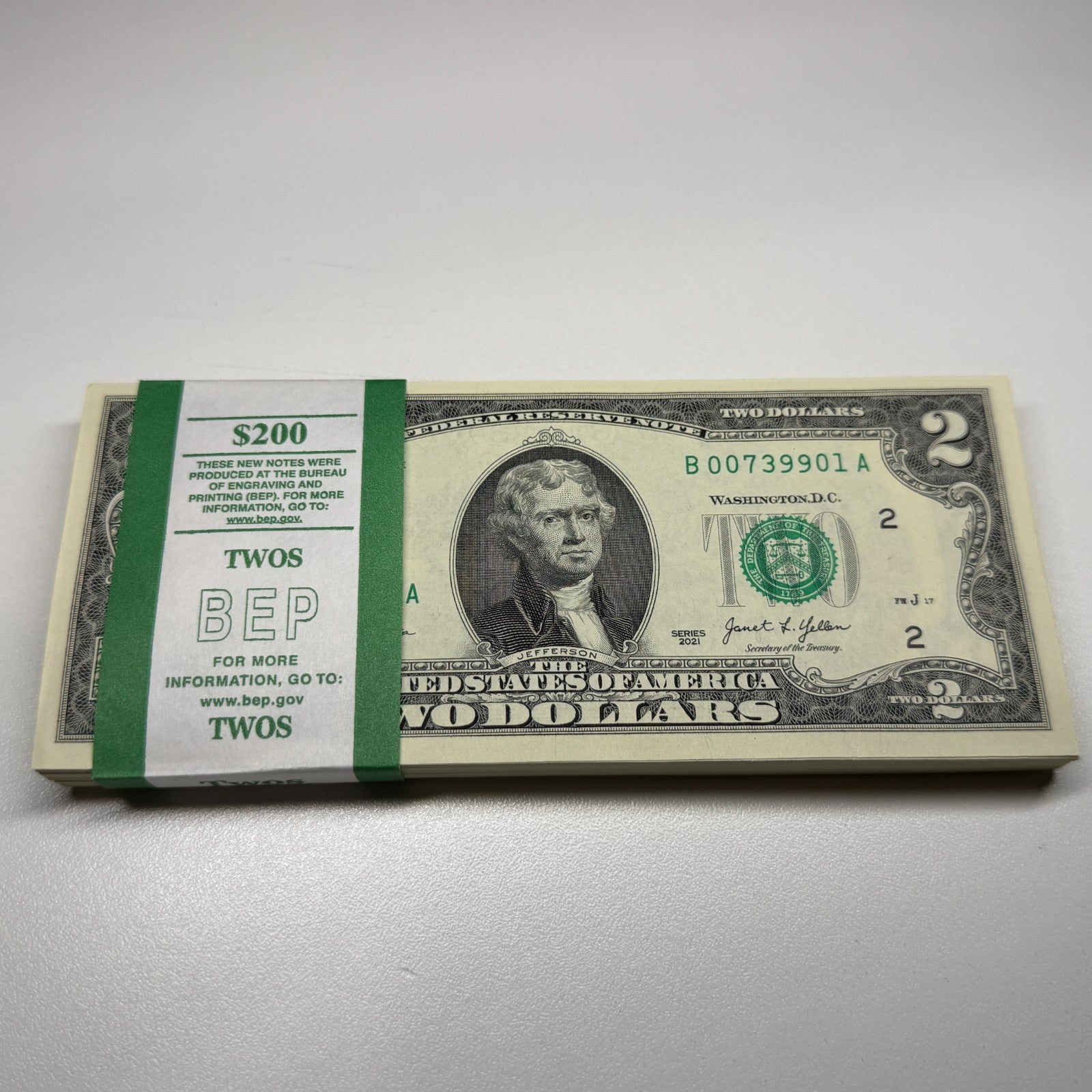 NEW 2021 $2 Two Dollar Bill New York JAMES BOND 007 SEQ From PACK BUYING 1 NOTE
