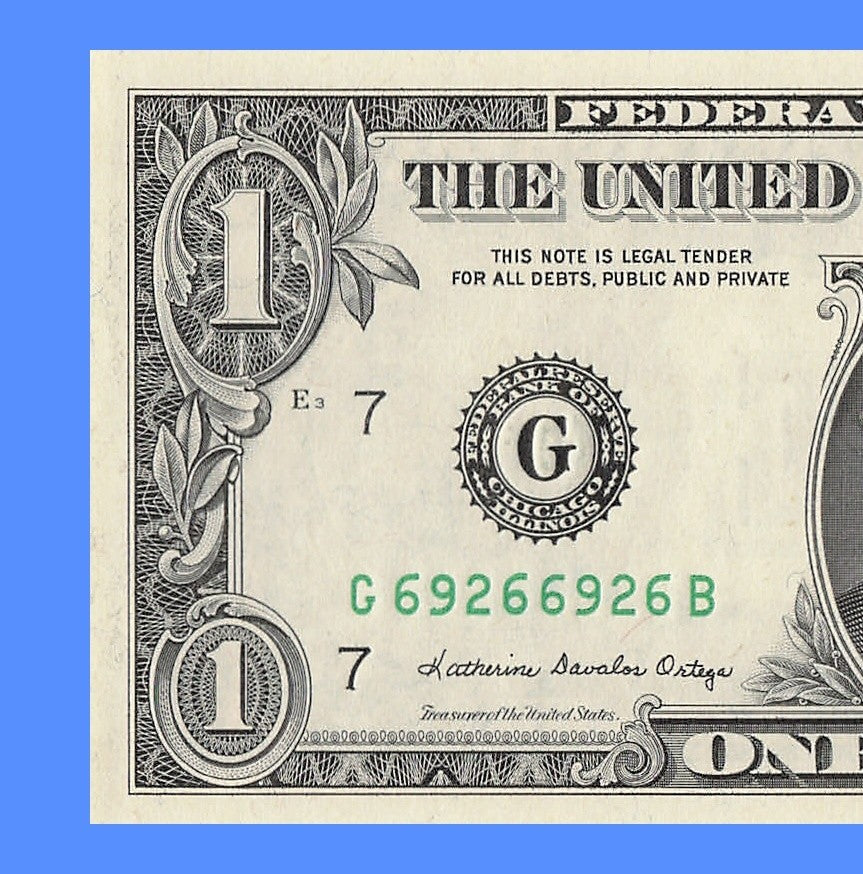 Repeater Fancy Serial Number One Dollar Bill 1985 2s 6s 9s GB Block Trinary