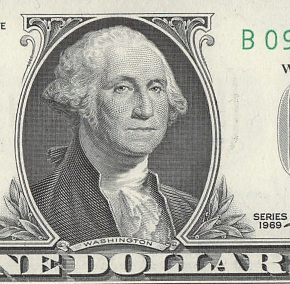 Star Note One Dollar Bill 1969 $1 B* Block New York Run 15 640K UNC Five kind 0s