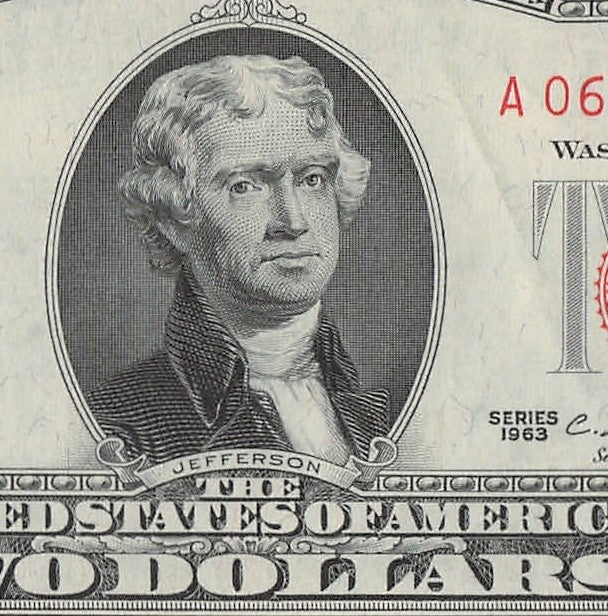 Trinary Fancy Serial Number Two Dollar Red Seal 1963 0s 4s 6s