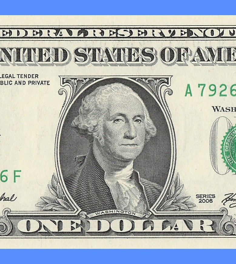 Repeater Fancy Serial Number One Dollar Bill 2s 7s 6s 9s 2006 AF Block