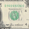 Repeater Fancy Serial Number One Dollar Bill 1985 2s 6s 9s DC Block