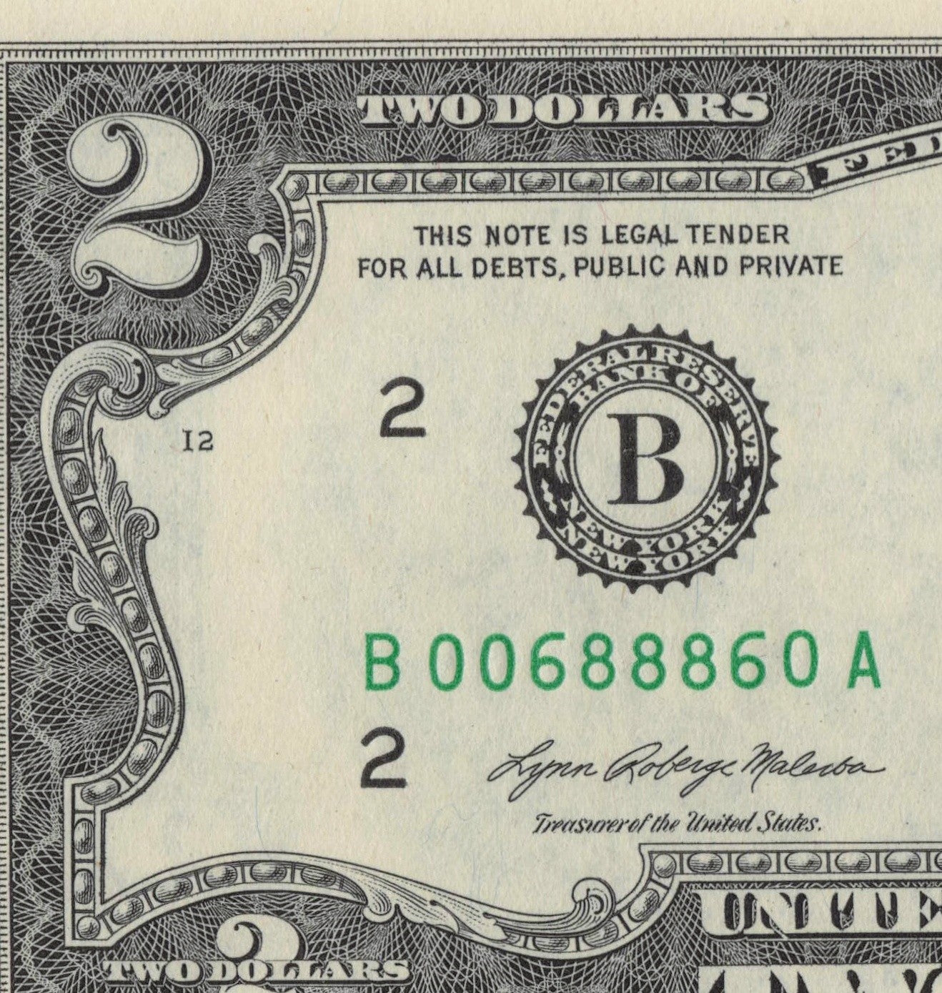 NEW 2021 $2 Flipper Fancy Serial Number Two Dollar Bill 0s 6s 8s Mini Radar