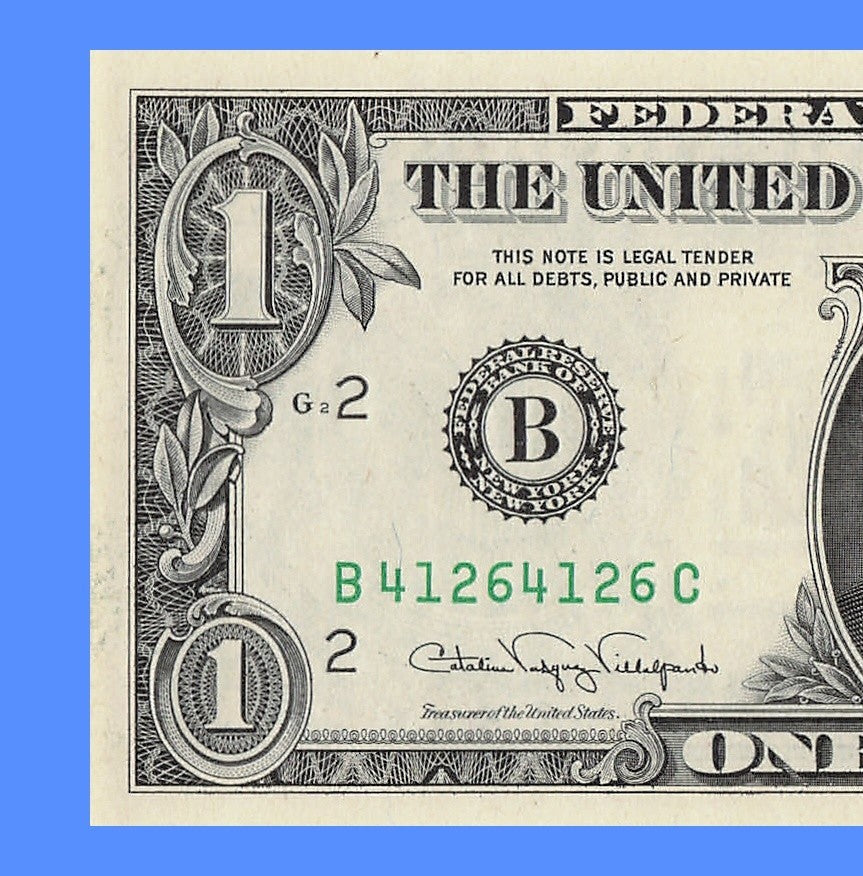 Repeater Fancy Serial Number One Dollar Bill 1s 2s 4s 6s 1988A BC Block
