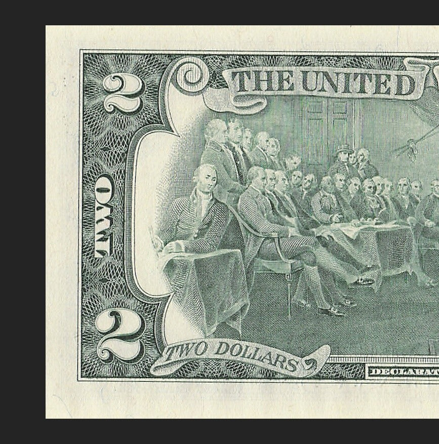 Binary Low Serial Number Star Note Two Dollar Bill L00004404* 4s 0s