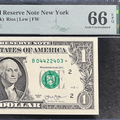 2013 B Duplicate Star Note Error One Dollar Bill B04422403* 66 EPQ FW