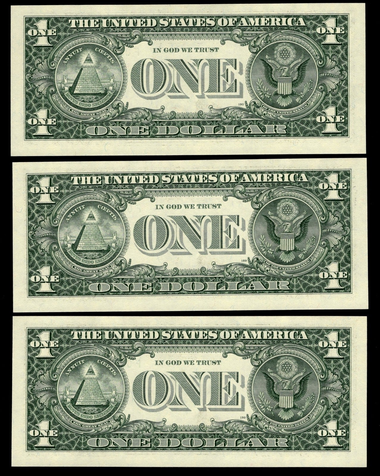 Star Note LOT One Dollar Bills 2001 F* Block Atlanta $1 Run 1 SEQ RUN of 3
