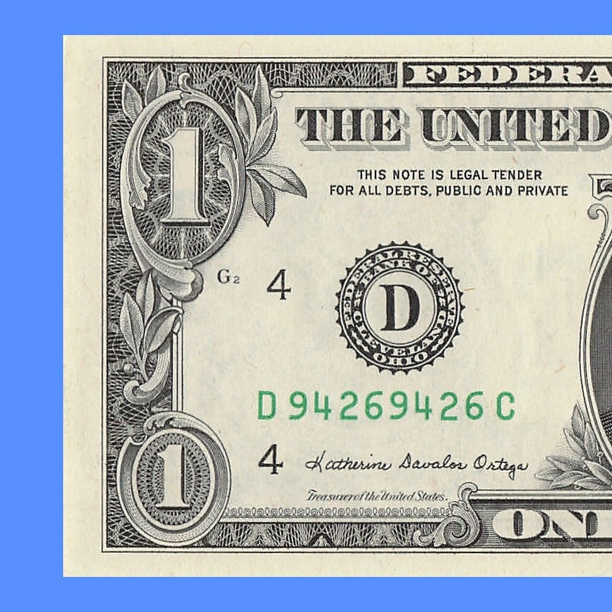 Repeater Fancy Serial Number One Dollar Bill 1985 2s 4s 6s 9s DC Block
