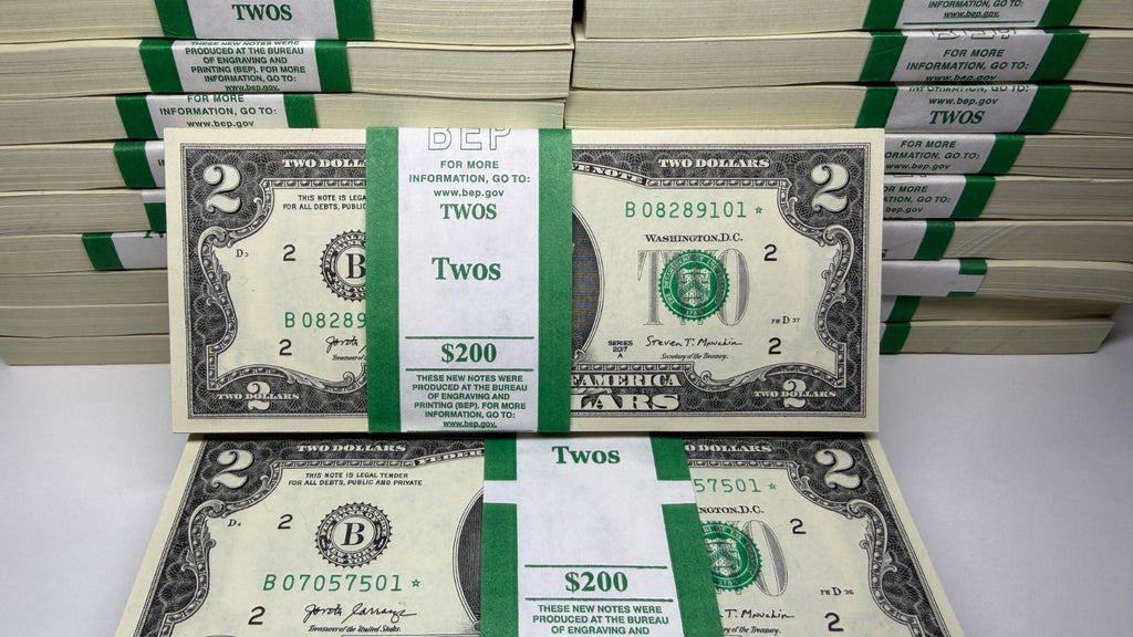 NEW 2017A $2 Star Notes B* Block New York SEQUENTIAL FROM BEP PACK LOT OF 1 NOTE