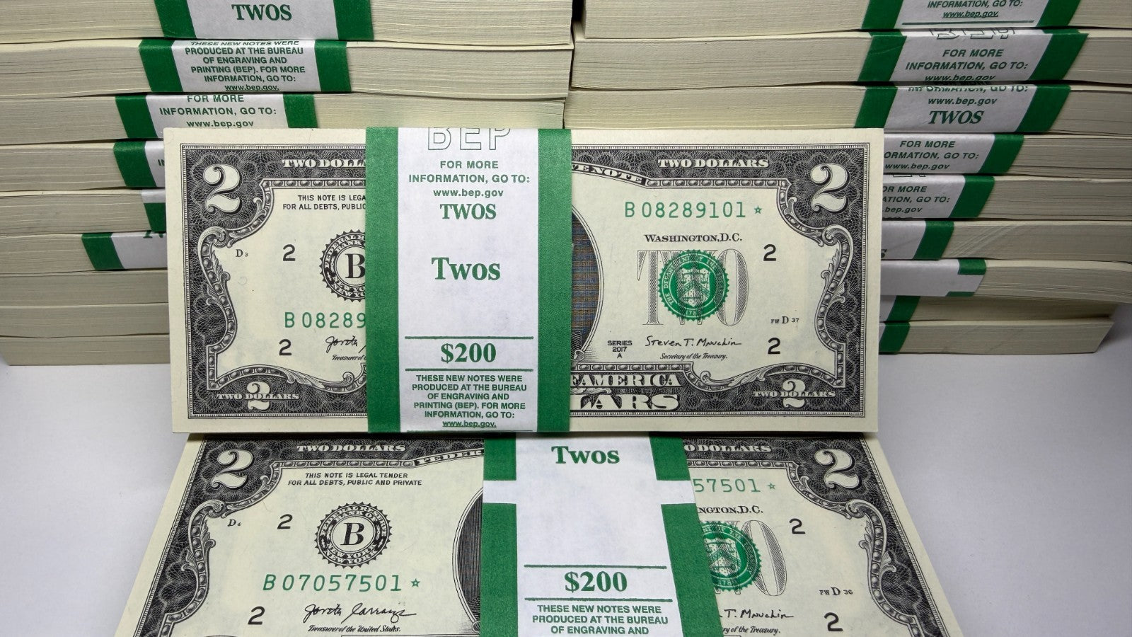 NEW 2017A $2 Star Notes B* Block New York SEQUENTIAL FROM BEP PACK LOT OF 1 NOTE