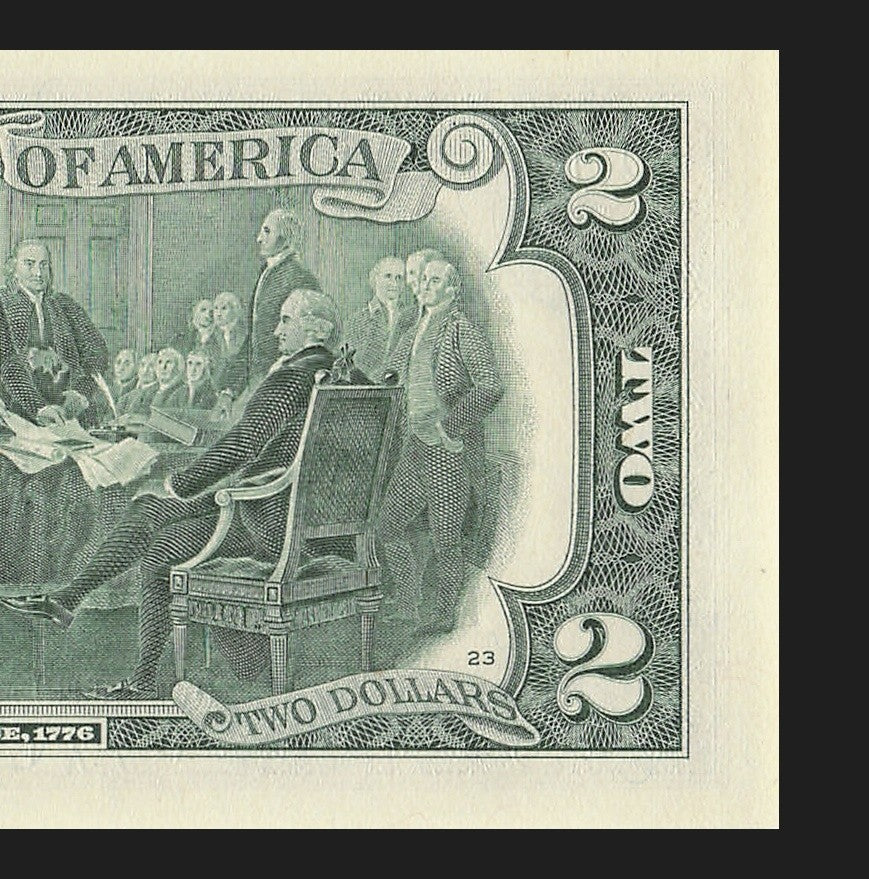 Binary Two Dollar Bill Fancy Serial Number 2017A $2 Dallas Binary 3s 1s