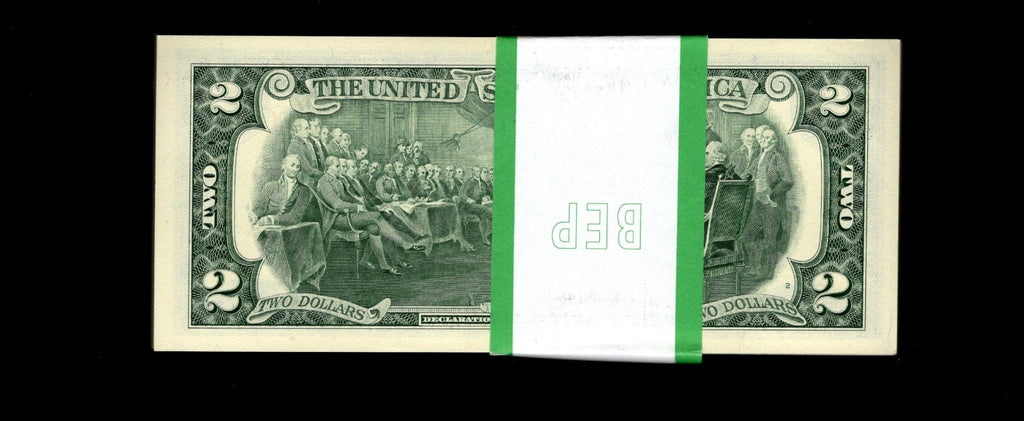 1995 $2 Two Dollar Star Note Lot of 1 UNC Fresh From BEP 512000 Run