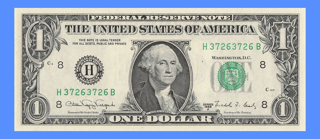 Repeater Fancy Serial Number One Dollar Bill 2s 3s 6s 7s 1988A HB Block