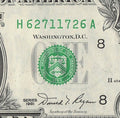 Radar Fancy Serial Number One Dollar Bill 1981 2s 1s 6s 7s HA