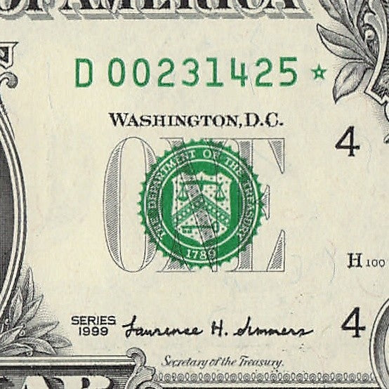 Star Note One Dollar Bill 1999 $1 D* Block Cleveland Run 1 320K Sheet