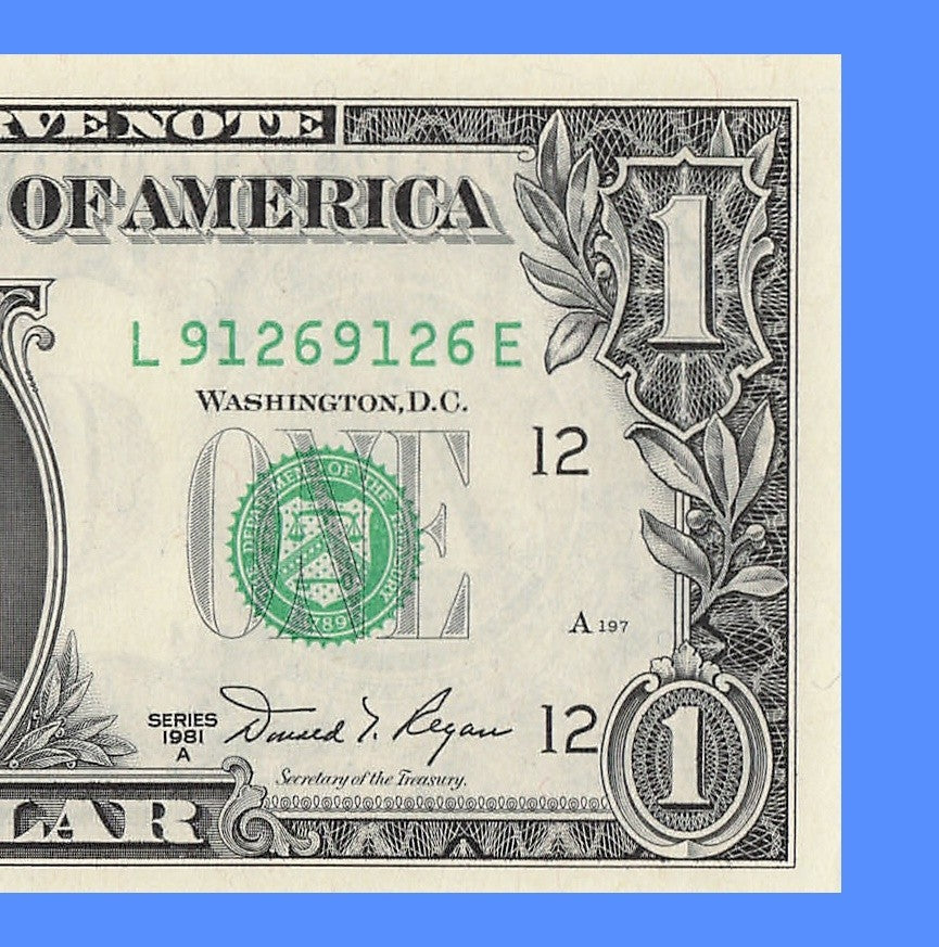 Repeater Fancy Serial Number One Dollar Bill 1981A 1s 2s 6s 9s LE Block