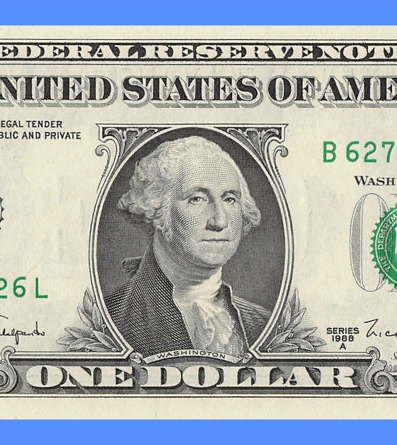 Radar Fancy Serial Number One Dollar Bill 2s 6s 7s 1988A BL Block Trinary